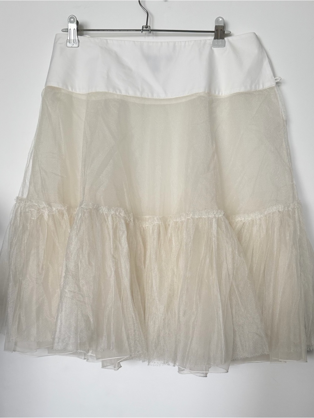 Louis Vuitton Cream & White Layered Tulle Skirt (Authentic)